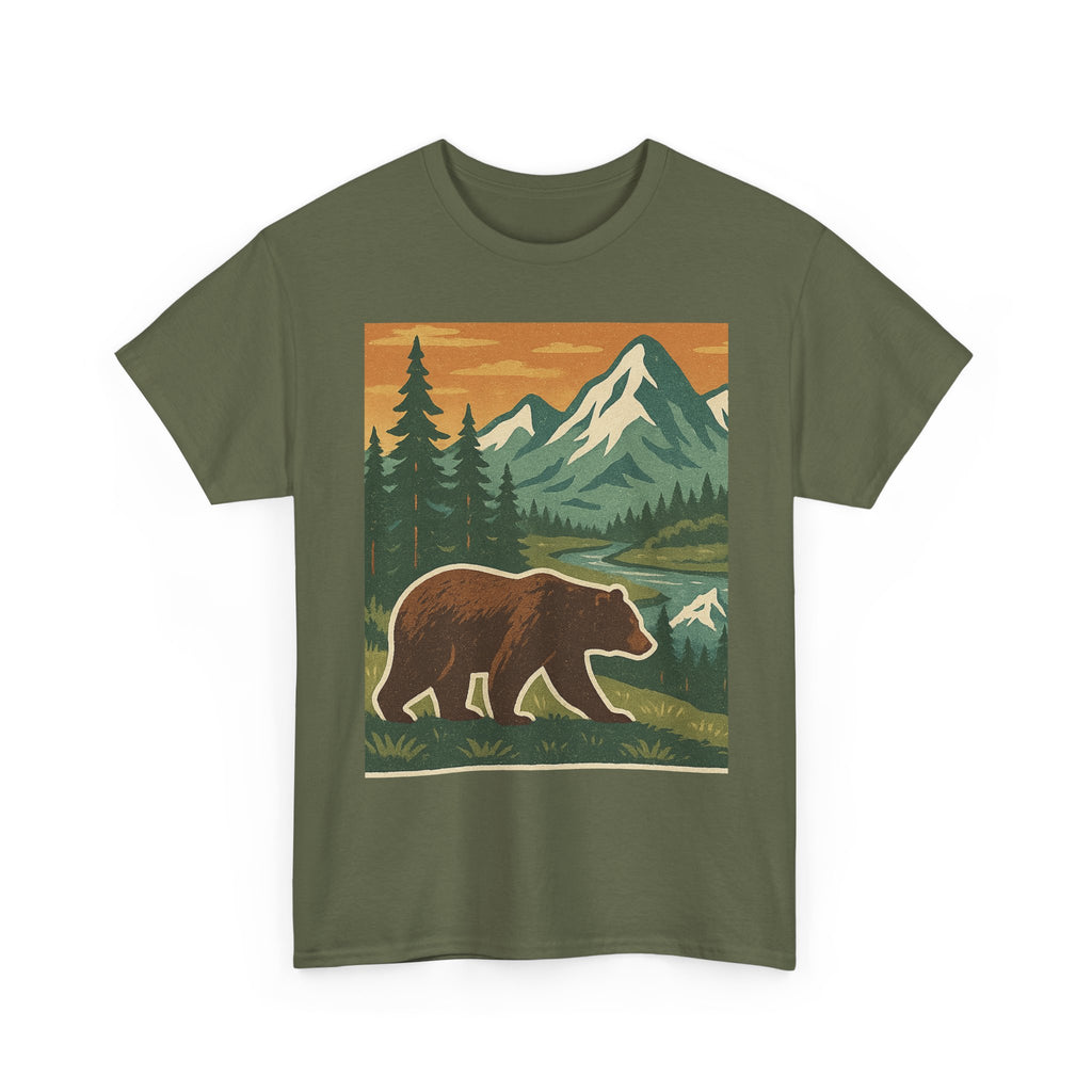 Vintage Bear Graphic Tee, Nature Lover Shirt, Unisex Cotton T-Shirt, Outdoor Adventure Wear, Gift for Hiking Enthusiasts, Casual Everyday