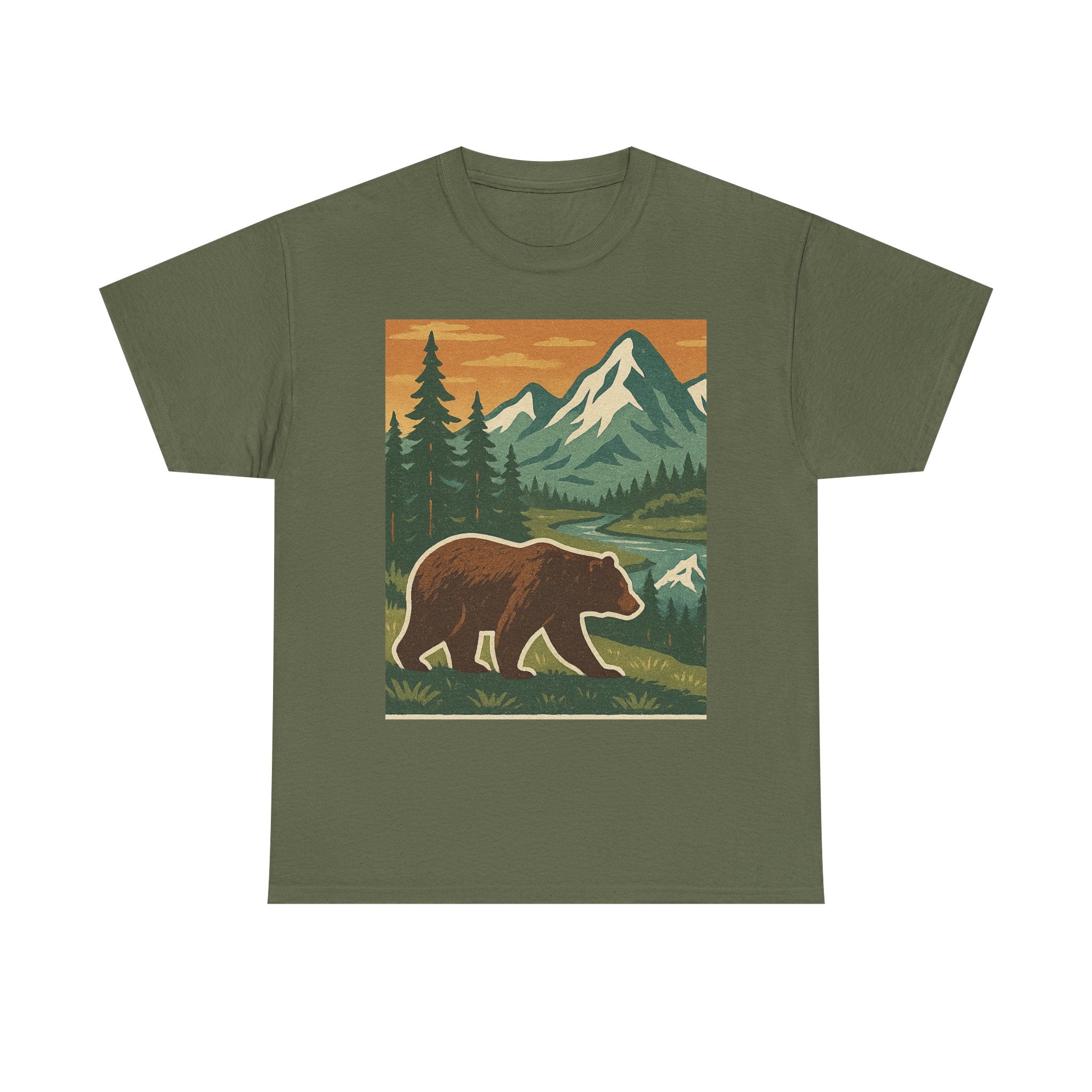 Vintage Bear Graphic Tee, Nature Lover Shirt, Unisex Cotton T-Shirt, Outdoor Adventure Wear, Gift for Hiking Enthusiasts, Casual Everyday